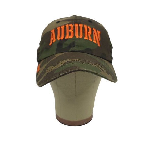 Russell Auburn Tigers Camouflage Cap Hat Adjustable Tuck Strap Green Brown - Picture 2 of 8